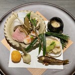 酒肴 大阪まんぷく堂 - お正月仕立ての八寸「おせち盛」