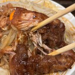 極中華蕎麦 ひろた - 「半分」ライスへ！★極まぜそばセット中（1300円税込）とろーり味玉（150円税込）★