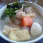 讃州めんめ - ネギとワカメをトッピングしたしっぽくうどん