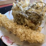 こがね製麺所 - 海老天、かき揚げ