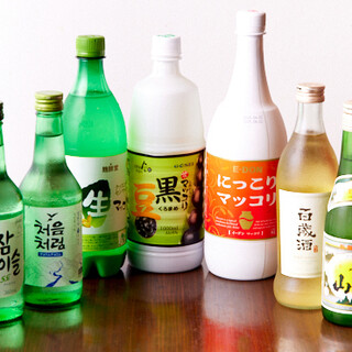 チャミスルや生マッコリで乾杯♪飲み放題コースのご用意有