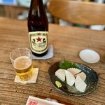 お蕎麦 結 - スタートは板わさ＋赤星