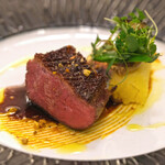 フランス料理 榛名 - ランチコース 9075円 の燻製したマグレカナールのロティ エピス香るポテロン ボルドレーズソース