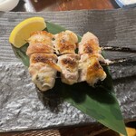 蔵の庄 - 牡蠣のもち豚巻き。囲炉裏焼きです。