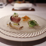 かわ村 - 前菜　鮮魚の前菜盛り合わせ その日の4種☆