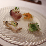 かわ村 - 前菜　鮮魚の前菜盛り合わせ その日の4種☆