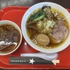 竹末道の駅本陣 - DX 丸鶏醤油ラーメンとワンタンスープ（醤油）　　　　　　　　　醤油が被った！けど美味しかった♪