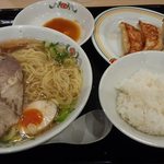 餃子の王将 - 牛骨塩ラーメンセット2014/12