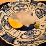 淡流 - 造り(家島の平目、剣先イカ、完熟のすだち)