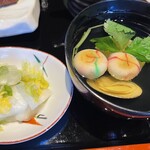 炭焼 うな富士 - 漬け物、お吸い物