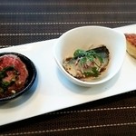 ビストロカフェ　ラピス - ★前菜(有田牛ミスジのレアグリル・秋刀魚のマリネ・キッシュロレーヌ)