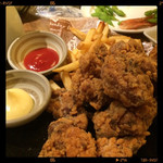 鳥唐揚げとポテト