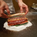 表参道うかい亭 - タラバガニは岩塩蒸しで 2014.12.2x