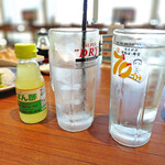 まるは食堂 - ぽん酢サワー、一刻者（水割り）