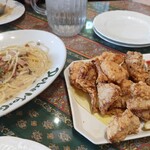 ドルチェモスカート 新箕面ガーデンプレイス店 - パスタとフライドチキンLうっかり食べかけた後ですm(_ _)m