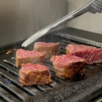 beef - 豪快はらみはカットしてもらってからサッと炙ります！