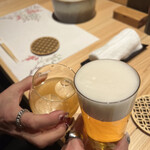 やきとり割烹 旬季 - ビールで乾杯♪(*^^)o∀*∀o(^^*)♪