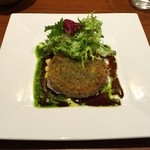 サリュー - フォアグラと豚足のギャレット（里芋入り）　パセリ風味のバルサミコソース　2014-12