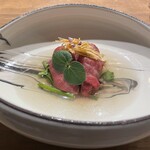 REnatre - スープ注いでくださって最高です✨蕗のとうと生ハムの香りが素晴らしい