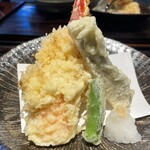 銀座 蟹みつ - 蟹と野菜の天ぷら。イチオシです。
