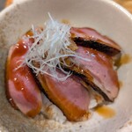 RAMEN MATSUI - 鴨ご飯、お米の旨さと厚肉の鴨、生姜、ネギが合います。