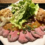 肉系居酒屋 肉十八番屋 - 牛タタキと鶏唐定食