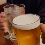 日本料理 三平 - メガジョッキで乾杯