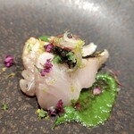 337818648 - ○サワラの燻し〜発酵レモン掛け