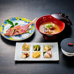 海辺のリゾート 碧い海 - 金目鯛姿焼 和みの六趣 地魚あら汁　3.300円