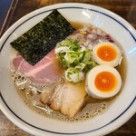 ラーメン一心 - 煮玉子煮干しラーメン1100円