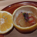 銀座 しのはら - 甘海老、車海老、土佐酢ジュレ