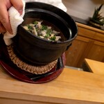 馬車道 大かわ - 鮑と菜の花のご飯