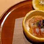 銀座 しのはら - 三宝柑の器に