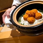 銀座 しのはら - 足赤海老のフライと白魚