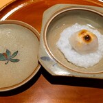 銀座 しのはら - カラスミ餅とお粥