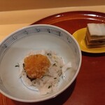 銀座 しのはら - お腹結構一杯で軽くにして頂いた、お新香美味い。