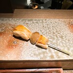 炭割烹 新谷 - むね肉とマッシュルーム ◎