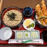 砂場 - 穴子天丼セット（ざるそば）