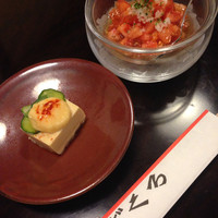 ざくろ 銀座店 - アスパラ豆腐、トマトサラダ