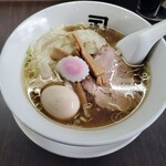 煮干らー麺 カネショウ 四街道 - ワンタン麺とサービス味玉