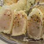 水府庵 - ホタテ貝柱天アップ