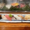 鮨だい寅 - 鮨盛り合わせいただきます✨　いくら→真鯛→鮪→シメサバ→イカ→穴子