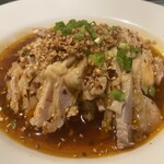 知音食堂 - 鶏モモのラー油山椒ソース和え