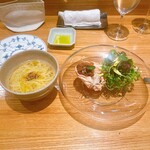 やまぐち - トマトエキススープに浸かったカッペリーニ