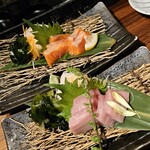 津軽の酒処　わたみ - 本鮪、サーモンの刺身