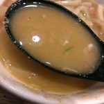 麺や マルショウ - 年に一度の鶏白湯つけ麺-スープ割(2014/12)