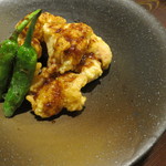 鳥長 - 鶏の唐揚げ、獅子唐と1