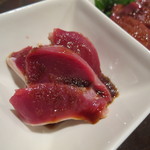 鳥長 - 肝3種盛り：砂肝、レバー、ハツ2