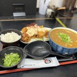極楽うどん TKU - 鶏天タルタル定食　おいしいカレーうどん