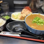 極楽うどん TKU - 鶏天タルタル定食おいしいカレーうどん（300g）（ご飯小）